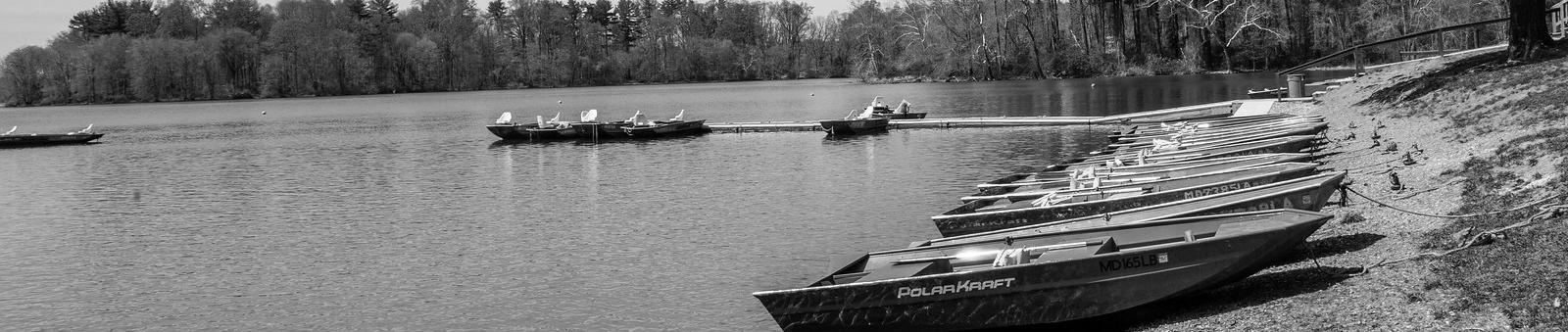 Rental boats at loch raven reservoir.