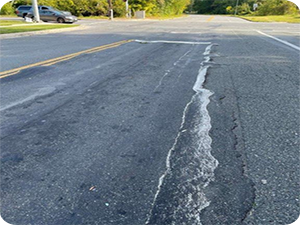A road experiencing pushing.