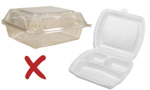 Image of foam and plastic containers